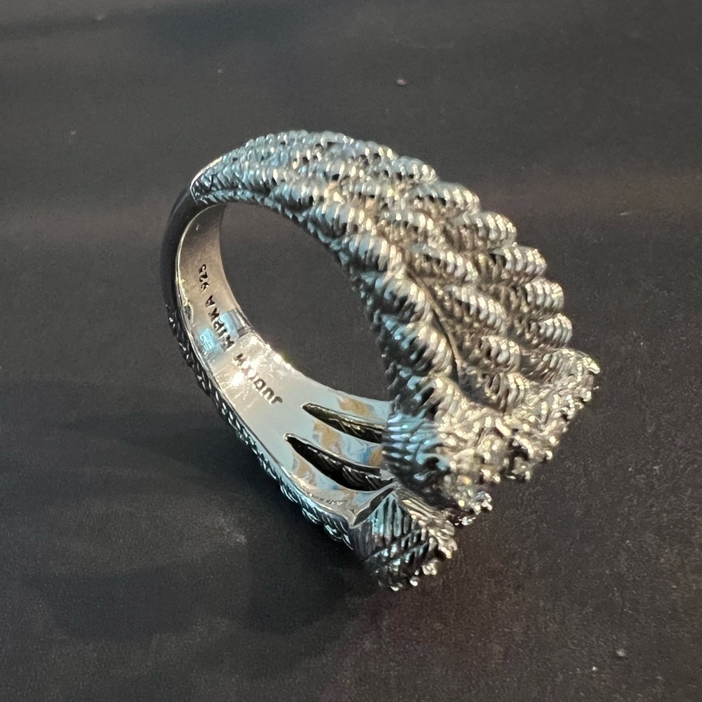 Judith Ripka Silver CZ Cluster Ring - Picture 13 of 13